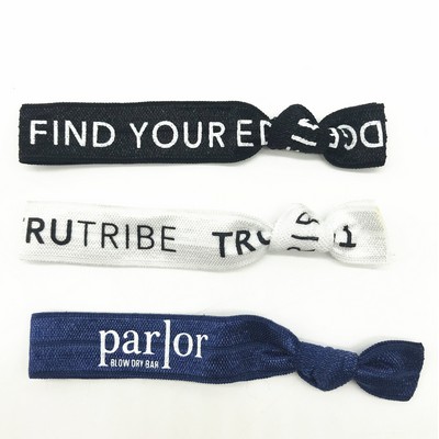 Elastic Knotted Hairties 1 Color Imprint