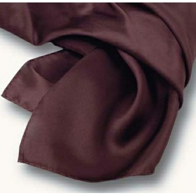Brown Polyester Satin Scarf - 30"x30"