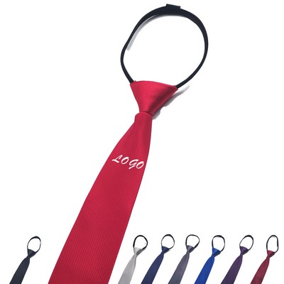 Solid Color Business and Administrative Zipper Tie