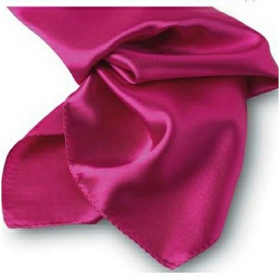Fuchsia Polyester Satin Scarf - 30"x30"