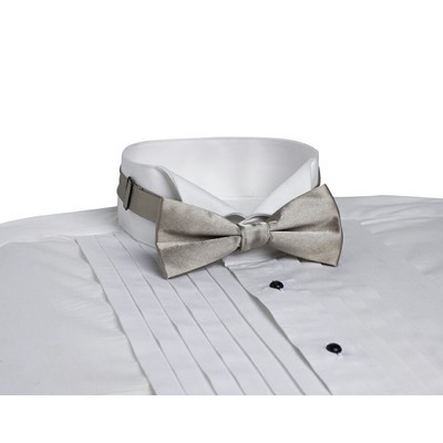 Champagne Beige Banded Bow Tie
