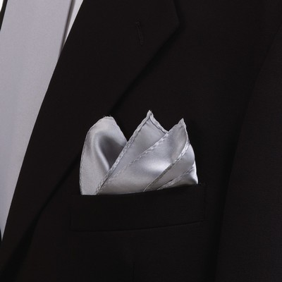 Light Grey Silk Pocket Square