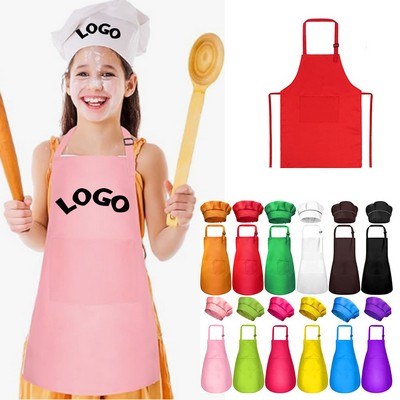 Children's Chef Hat And Apron Set (Suitable For Ages 2-13)