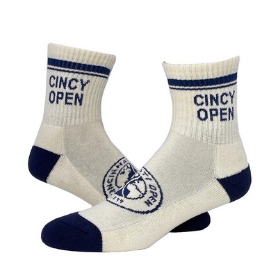 Imported Woven Organic Cotton Mini Athletic Crew Sock