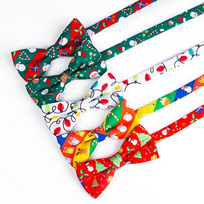 Custom Christmas Pre-Tied Bow Tie Holiday Festival Bowtie